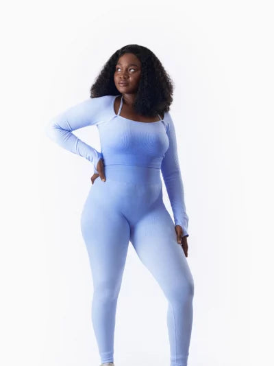 Two-piece Ombre Leggings Set (Blue)